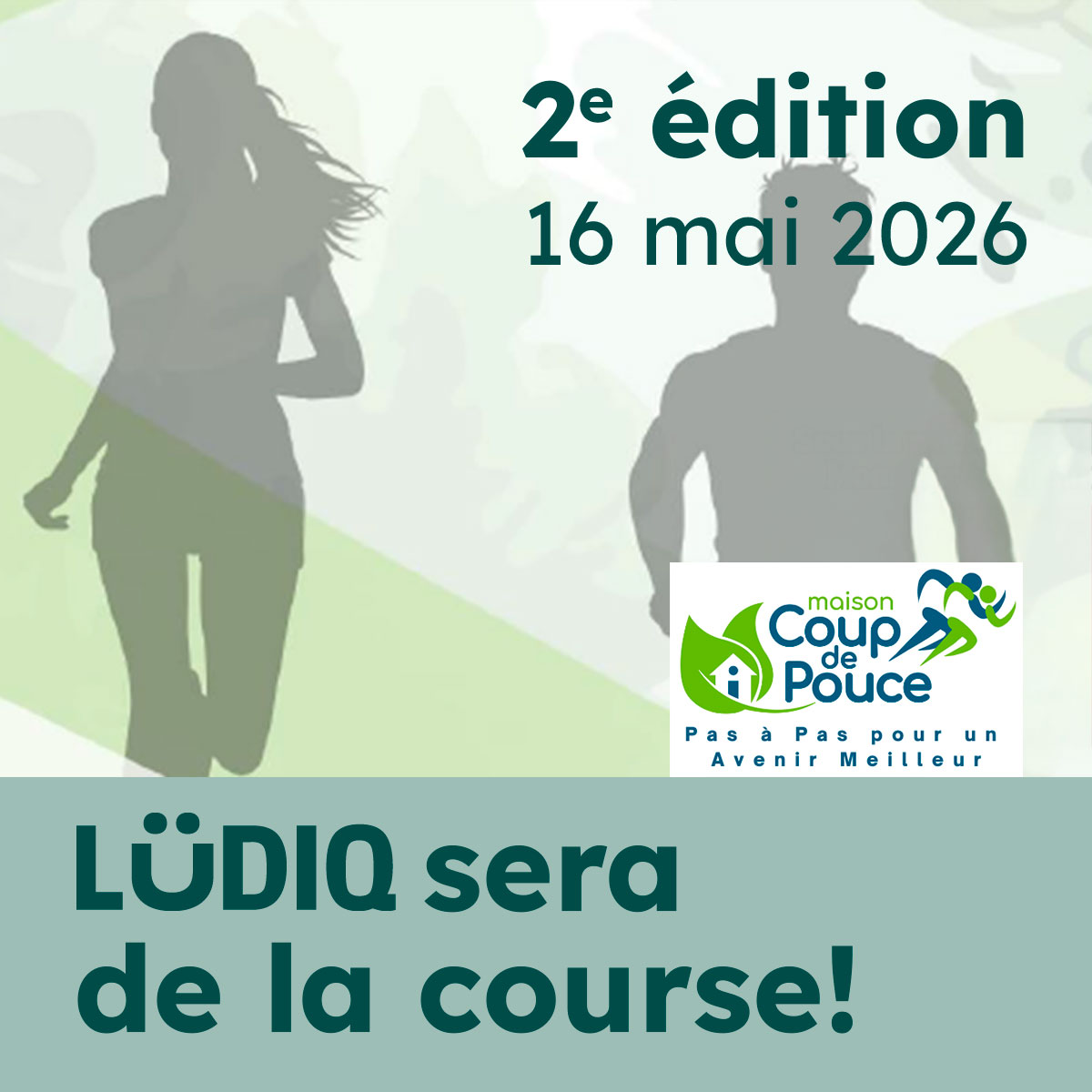 Course bénéfice Pas à Pas de la Maison Coup de pouce le 16 mai : LÜDIQ commandite le 1 km