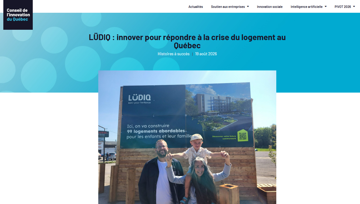 LÜDIQ parmi les histoires à succès du Conseil de l&rsquo;Innovation du Québec